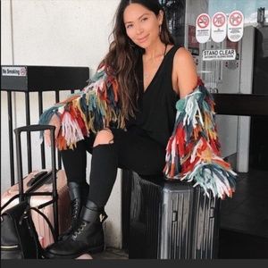 multi color shag jacket